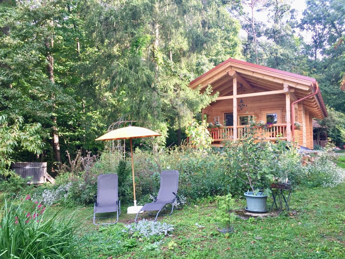 Chalet Blockhaus Mit Beheizbarem Badefass Und Infrarotsauna Auf Der Terrasse